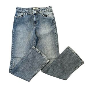 L.e.i. Chelsea Lowrise Kids Blue Denim Distressed Jeans Size 16